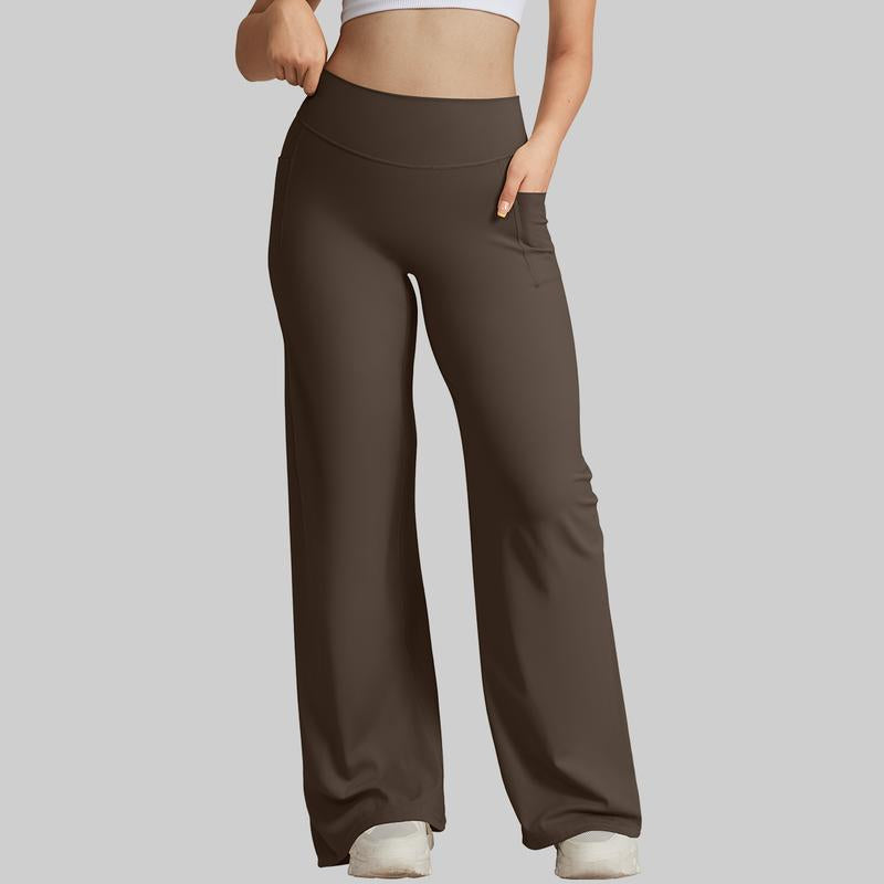 OQQ Women'S Casual Pants High-Waisted Loose Fitting Casual Pants Comfortable and Elastic Loose Pants with Stretchy Material Side Hidden Pocket Straight Leg Hem