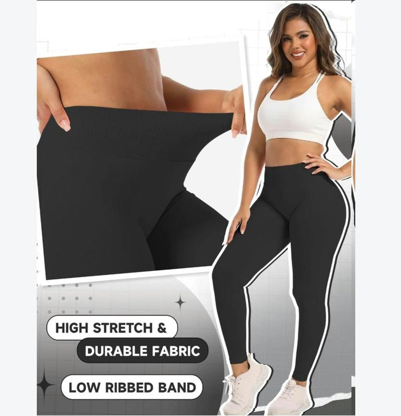 NOVIRA Sport Women'S Plain High Waist Sports Leggings, High Stretch Seamless Tummy Control Yoga Leggings, Ladies Sportswear for Indoor Outdoor Wear, Gym Activewear, Tight Leggings, Workout Clothes Women