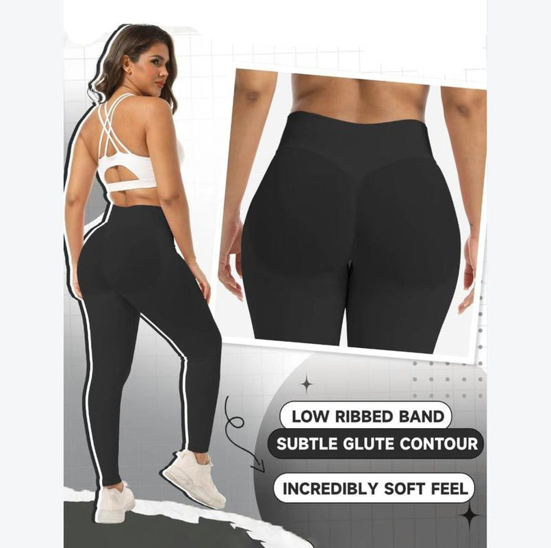 NOVIRA Sport Women'S Plain High Waist Sports Leggings, High Stretch Seamless Tummy Control Yoga Leggings, Ladies Sportswear for Indoor Outdoor Wear, Gym Activewear, Tight Leggings, Workout Clothes Women