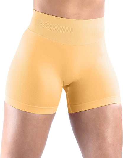 Womens Workout Seamless Scrunch Butt Lifting Shorts High Waisted Tummy Control Gym Yoga Shorts